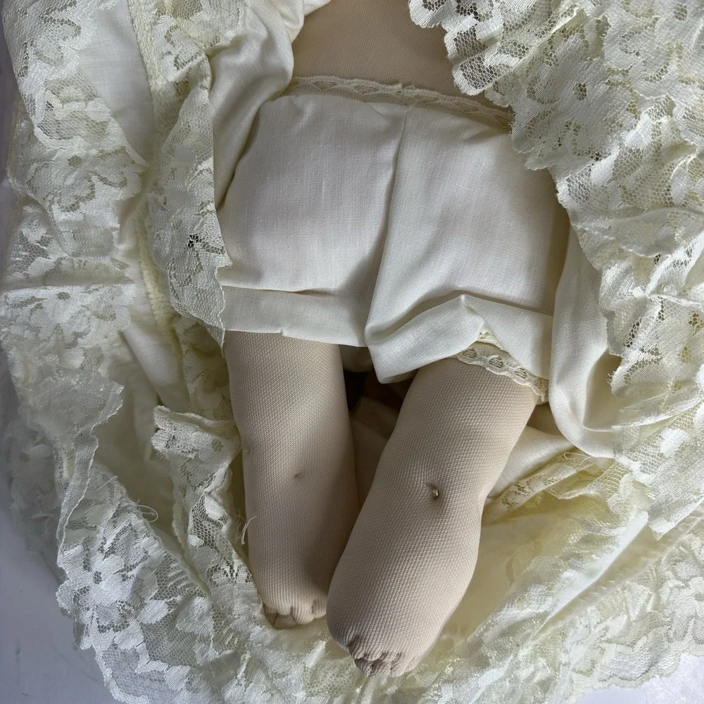 Vintage Original Doll Baby Cabbage Patch Kid by MN‎ Thomas With Dress Gown